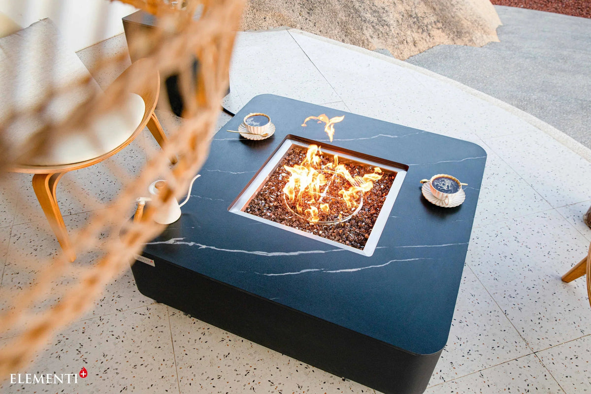 Elementi Plus OFP101BB Copenhagen Porcelain Top Outdoor Fire Table, photo 3 of 10