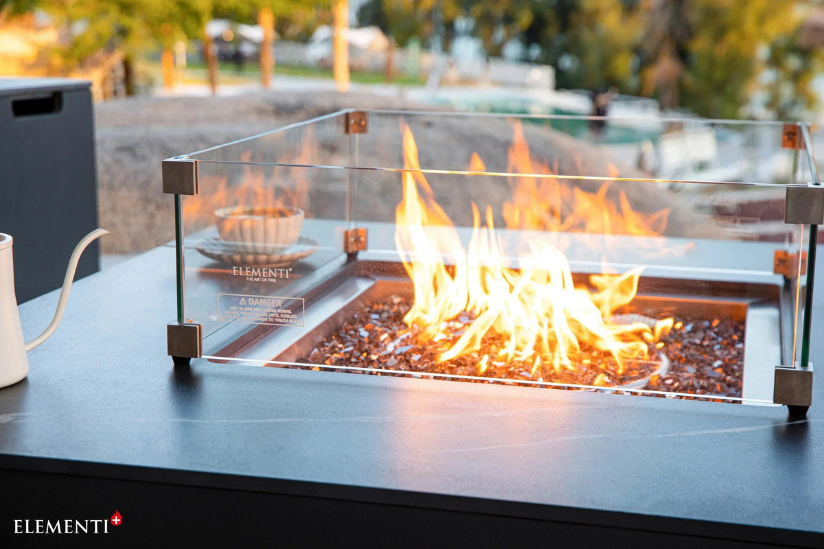 Elementi Plus OFP101BB Copenhagen Porcelain Top Outdoor Fire Table, photo 2 of 10