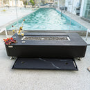 Valencia Outdoor Bulgaria Black Fire Pit Table - Select Fuel Type