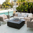 Sofia Outdoor Bulgaria Black Fire Pit Table - Select Fuel Type