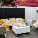Bianco Outdoor Bianco White Fire Pit Table - Select Fuel Type
