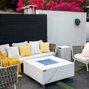 Bianco Outdoor Bianco White Fire Pit Table - Select Fuel Type