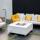 Bianco Outdoor Bianco White Fire Pit Table - Select Fuel Type