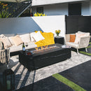 Varna Outdoor Bulgaria Black Fire Pit Table - Select Fuel Type