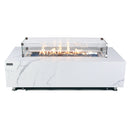 Carrara Outdoor Bianco White Fire Pit Table - Select Fuel Type
