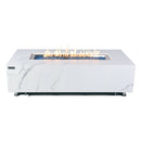 Carrara Outdoor Bianco White Fire Pit Table - Select Fuel Type