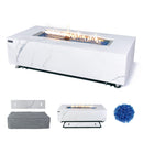 Carrara Outdoor Bianco White Fire Pit Table - Select Fuel Type
