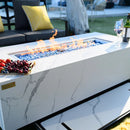 Carrara Outdoor Bianco White Fire Pit Table - Select Fuel Type