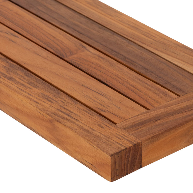 Oiled Teak Framed Floating Shelf - 24", detail