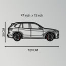 BMW X5 Metal Car Wall Art with Rotating Wheels - Modern SAV Silhouette Decor - Interactive Automotive Wall Art - KAFMEKA111