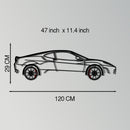 Ferrari F430 Metal Car Wall Art with Rotating Wheels - Italian V8 Supercar Silhouette - Interactive Automotive Wall Decor - KAFMEKA132
