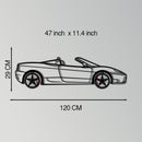 Ferrari 360 Spider Metal Car Wall Art with Rotating Wheels - Italian Convertible Supercar Silhouette - Interactive Automotive Wall Decor - KAFMEKA123