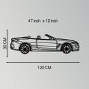BMW 850i Metal Car Wall Art with Rotating Wheels - Luxury Grand Tourer Silhouette - Interactive Automotive Wall Decor - KAFMEKA105