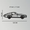 Chevrolet Corvette C3 Stingray Metal Car Wall Art with Rotating Wheels - Classic American Muscle Silhouette - Interactive Automotive Decor - KAFMEKA120