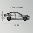 BMW 330 GT F34 Metal Car Wall Art with Rotating Wheels - Gran Turismo Silhouette Decor - Interactive Automotive Wall Art - KAFMEKA103