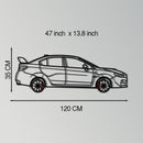 Subaru WRX Metal Car Wall Art with Rotating Wheels - Rally Legend Silhouette - Interactive Automotive Wall Decor - KAFMEKA155