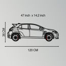 Toyota GR Corolla Metal Car Wall Art with Rotating Wheels - Rally-Inspired Hot Hatch Silhouette - Interactive JDM Automotive Decor - KAFMEKA158