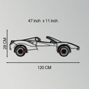 Ferrari 488 Spider Metal Car Wall Art with Rotating Wheels - Italian Twin-Turbo V8 Silhouette - Interactive Automotive Wall Decor - KAFMEKA126