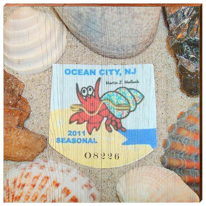 Ocean City, New Jersey 2011 Beach Tag Art Wooden Sign | Wall Art Print on Real Wood