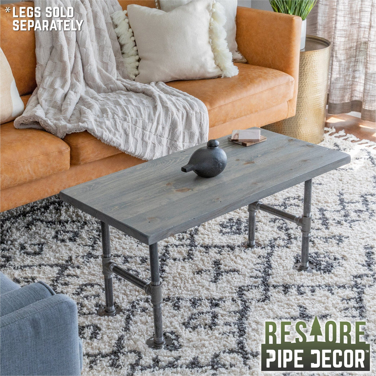 RESTORE Riverstone Grey Solid Wood Coffee Tabletop, photo 2 of 10