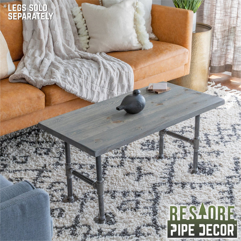 RESTORE Riverstone Grey Solid Wood Coffee Tabletop, photo 2 of 10