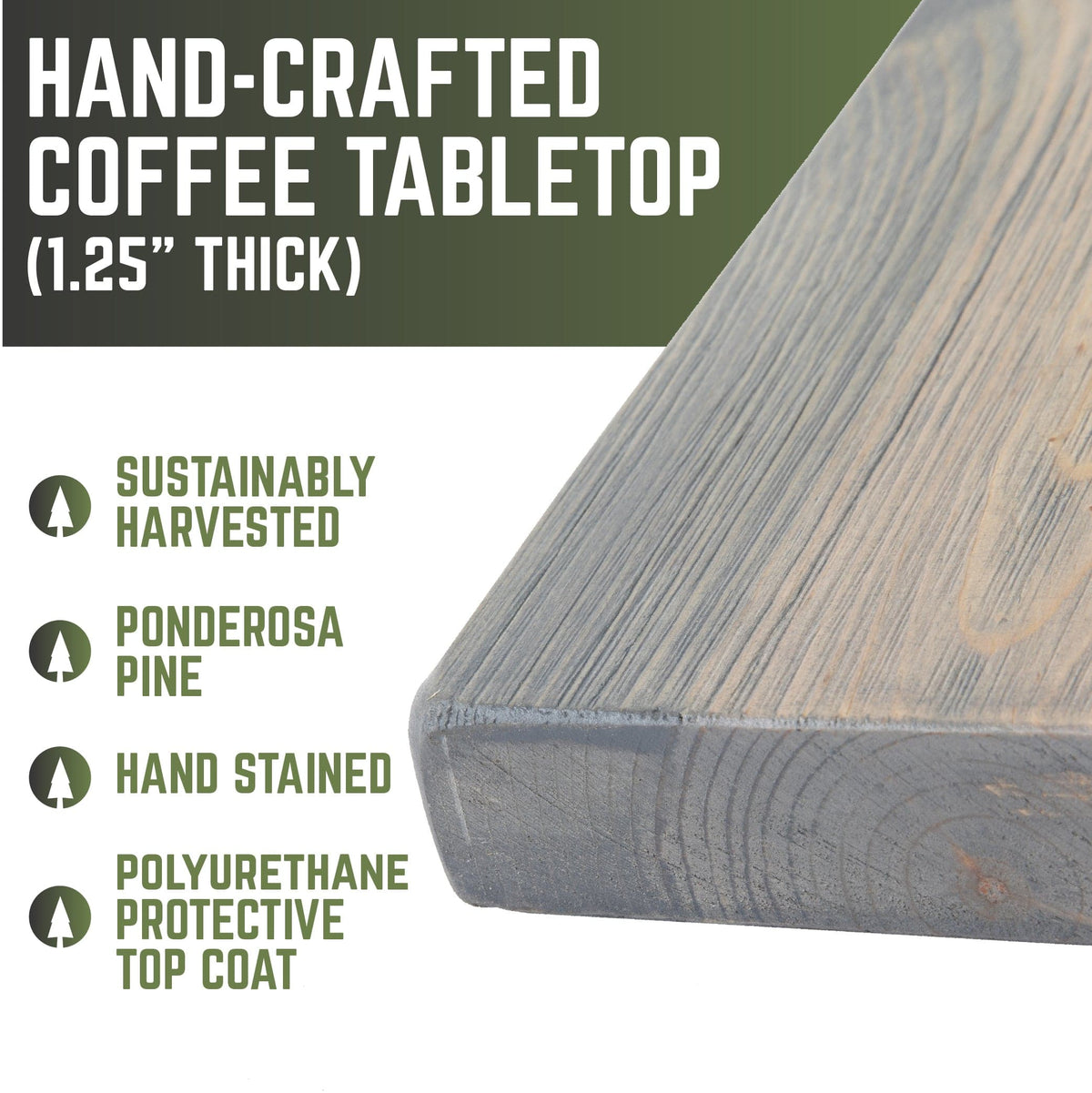 RESTORE Riverstone Grey Solid Wood Coffee Tabletop, photo 5 of 10