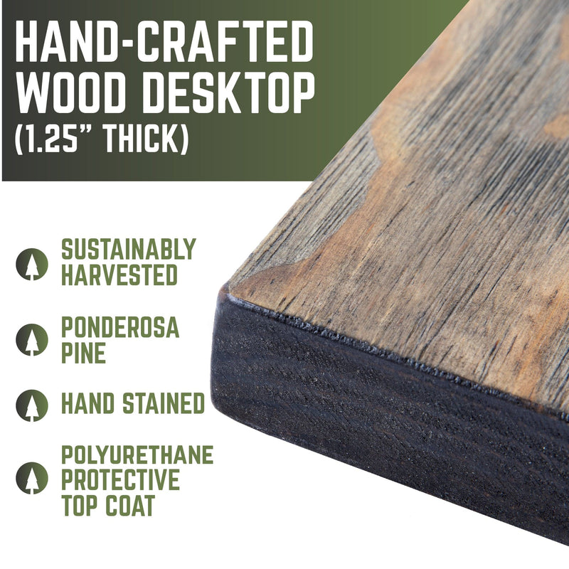 RESTORE Boulder Black Solid Wood Desk Tabletop, photo 4 of 9