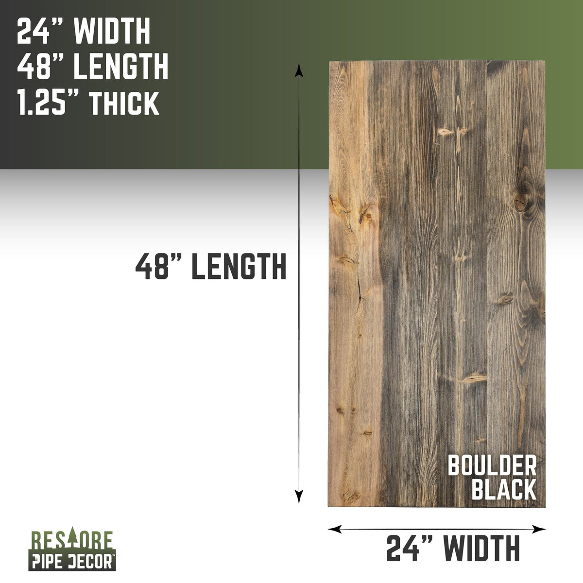 RESTORE Boulder Black Solid Wood Desk Tabletop, photo 3 of 9