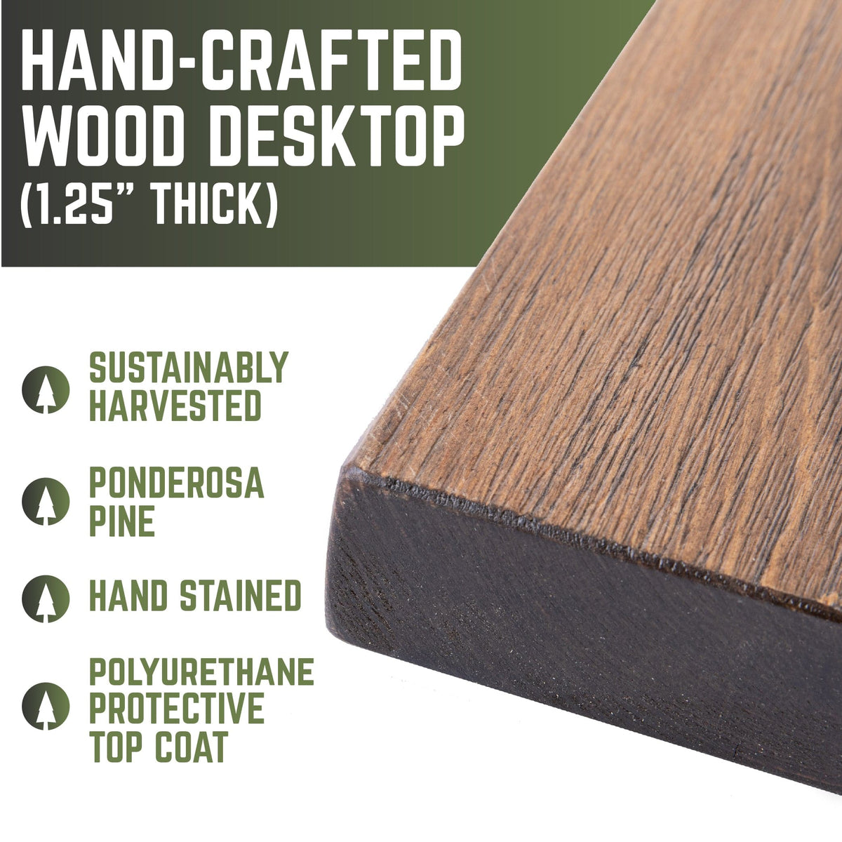 RESTORE Trail Brown Solid Wood Desk Tabletop, photo 4 of 9