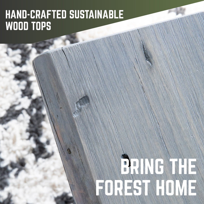 RESTORE Riverstone Grey Solid Wood End Tabletop, photo 4 of 9
