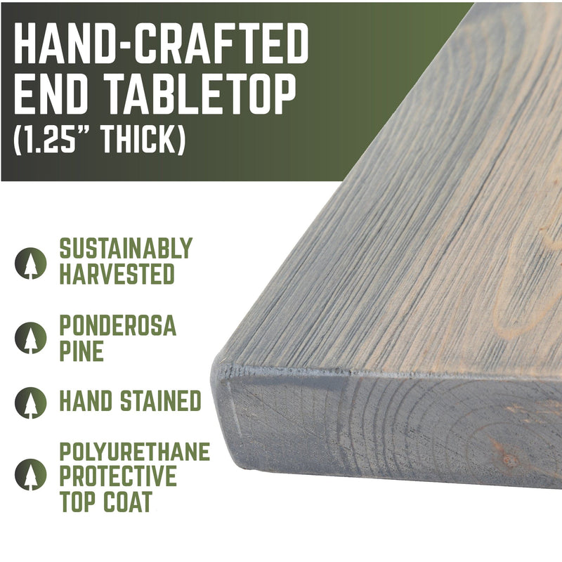 RESTORE Riverstone Grey Solid Wood End Tabletop, photo 5 of 9