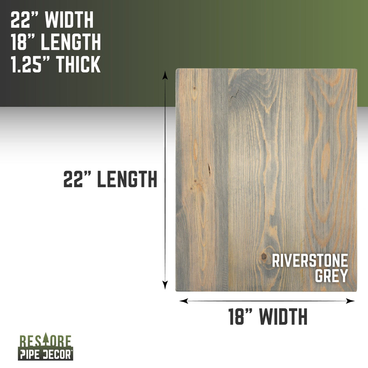 RESTORE Riverstone Grey Solid Wood End Tabletop, photo 3 of 9