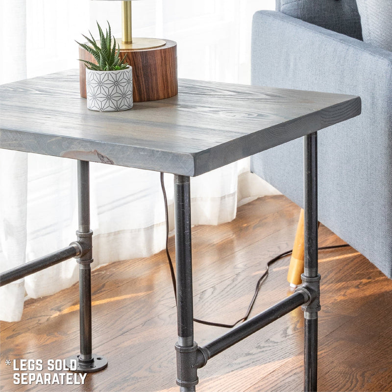 RESTORE Riverstone Grey Solid Wood End Tabletop, photo 6 of 9