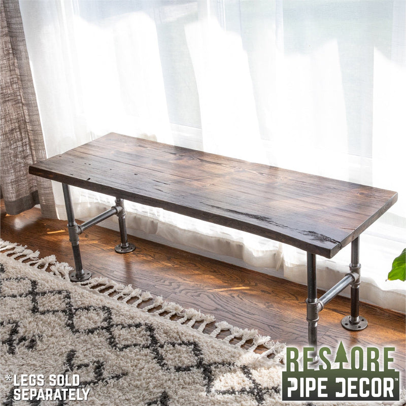 RESTORE Boulder Black Solid Live Edge Wood Console Tabletop, photo 5 of 9