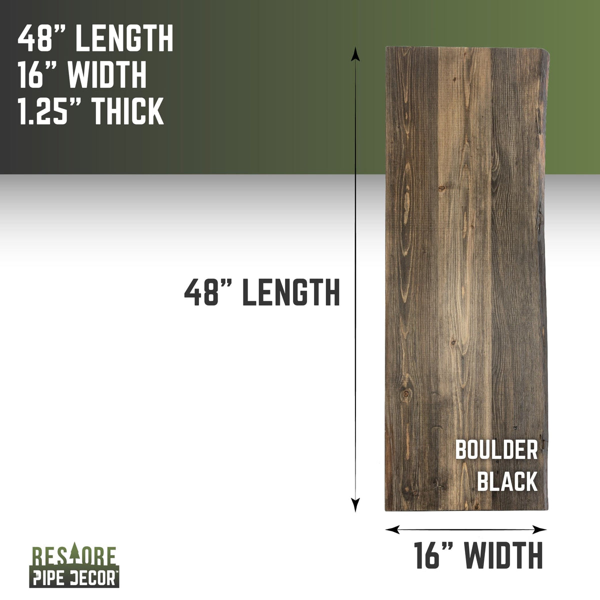 RESTORE Boulder Black Solid Live Edge Wood Console Tabletop, photo 3 of 9