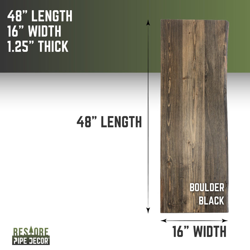 RESTORE Boulder Black Solid Live Edge Wood Console Tabletop, photo 3 of 9