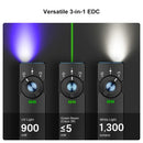 OLIGHT ARKFELDPRO3RBKCWV3 Arkfeld Pro Flat EDC Flashlight with LED Light UV and Laser - Black