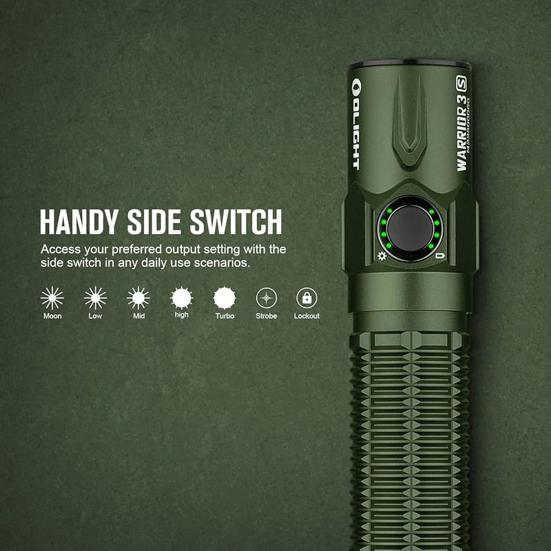 OLIGHT WARRIOR3SODG Warrior 3S High Beam Tactical Flashlight - OD Green