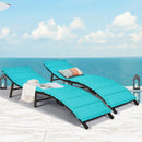 2Pcs Folding Patio Lounger Chair