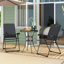 2 Pieces Outdoor Folding Patio Chairs with Adjustable Backrests for Bistro and Backyard