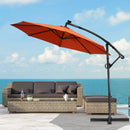 10 Feet 360° Rotation Solar Powered LED Patio Offset Umbrella without Weight Base-Gray