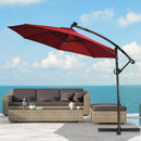 10 Feet 360° Rotation Solar Powered LED Patio Offset Umbrella without Weight Base-Gray