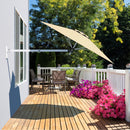 8ft Wall-Mounted Telescopic Folding Tilt Sun Shade Umbrella