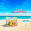 7.2 Feet Portable Outdoor Beach Umbrella with Sand Anchor and Tilt Mechanism