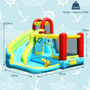 6-in-1 Inflatable Bounce House with Climbing Wall and Basketball Hoop with Blower by LJGDeals