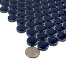 Indigo Blue 12x12 Glossy Penny Round Porcelain Mosaic Tile (10 pack, 9.87 sq ft/case)