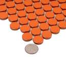 Orange 12x12 Glossy Penny Round Porcelain Mosaic Tile (10 pack, 9.87 sq ft/case)