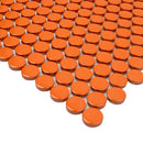 Orange 12x12 Glossy Penny Round Porcelain Mosaic Tile (10 pack, 9.87 sq ft/case)