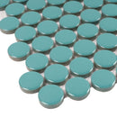Turquoise 12x12 Glossy Penny Round Porcelain Mosaic Tile (10 pack, 9.87 sq ft/case)