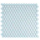 Cyan Blue 12x12 Matte Penny Round Porcelain Mosaic Tile (10 pack, 9.87 sq ft/case) - Sample